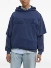 Desigual Love-embellished Double-layer Hoodie In Blue