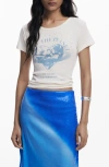 Desigual Love The Planet Embellished Cotton T-shirt In Multi