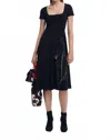 Desigual Low-cut Midi Dress In Black