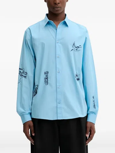 Desigual Lucca Printed Shirt In Blue
