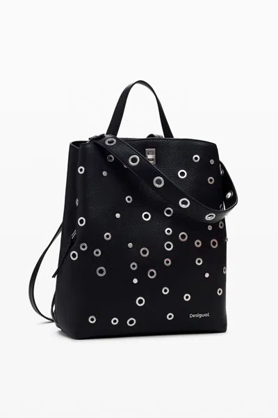 Desigual スタッズ付きmサイズのリュック In Black
