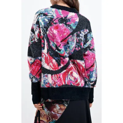 Desigual M. C. Lacroix Oversized Crewneck Sweater In Black