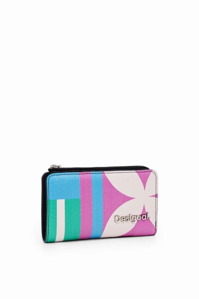 Desigual M Geometric Wallet In Material Finishes