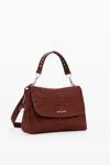 Desigual Brown Polyethylene Handbag In Brown