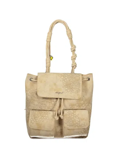 Desigual Mandala-embroidered Knotted Backpack In Neutral