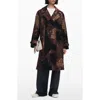 Desigual Abstract-pattern Double-breasted Coat In Burgundy