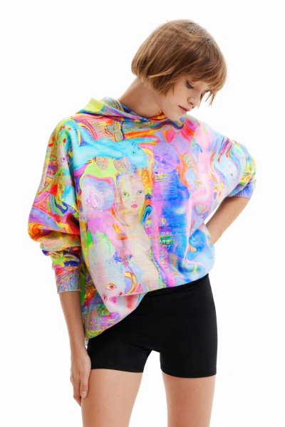 Desigual María Escoté Oversize Spirits Hoodie In Material Finishes