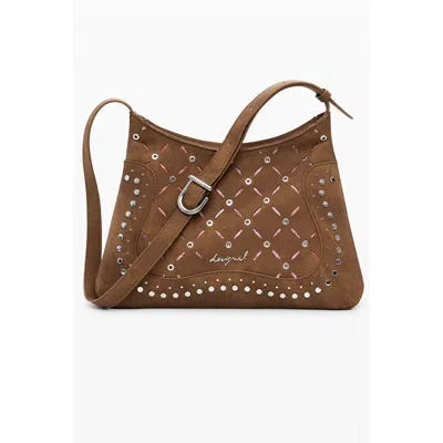 Desigual Marrone Poliuretano Women Backpack In White