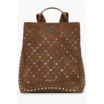 Desigual Marrone Poliuretano Women Backpack