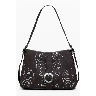 Desigual Marrone Poliuretano Women Handbag In Black