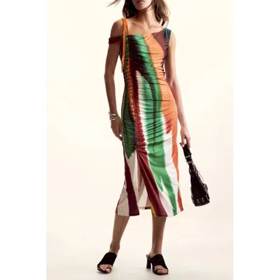 Desigual Marrone Polyester Women Dress In Multi