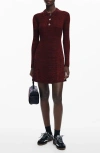 Desigual Marti Long Sleeve Minidress In Burgundy