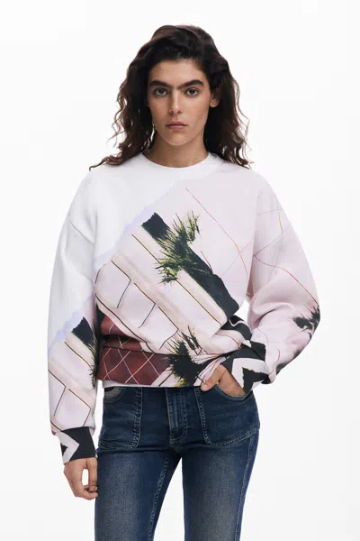 Desigual プリントスウェット In Material Finishes