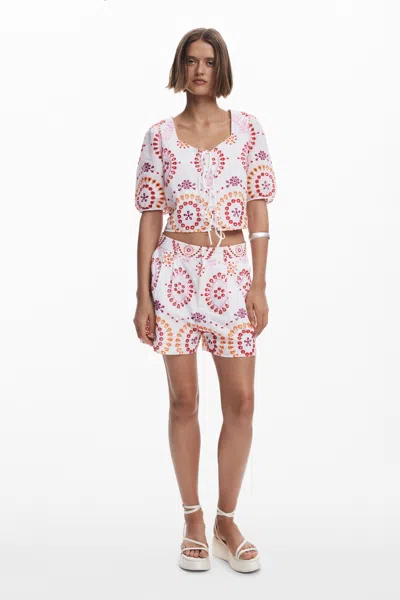 Desigual プリントショートパンツ In Material Finishes