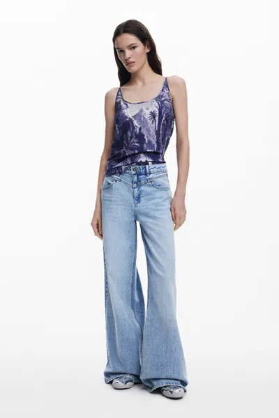 Desigual M.c.lacroix Landscape T-shirt In Blue