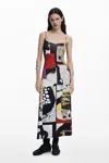 Desigual M.c.lacroix Printed Midi Dress In Material Finishes