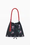 Desigual Medium Floral Backpack With Shoulder Strap In Black
