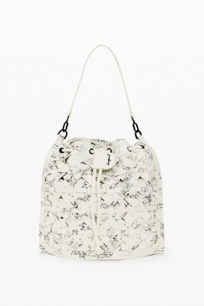 Desigual Medium Backpack Lettering In White