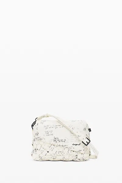 Desigual Medium Bag Lettering In White
