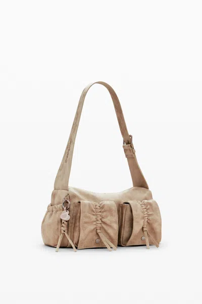 Desigual Medium Bag With Bow Pockets In Neutral