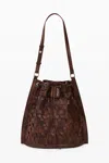 Desigual Medium Braided Drawstring Backpack In Brown