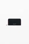 Desigual Medium Braided Faux Leather Wallet In Black
