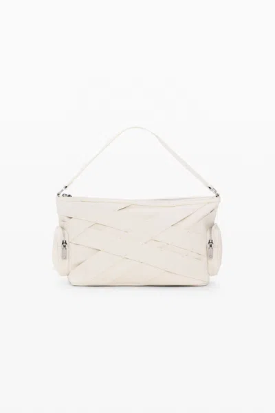 Desigual Medium Braided Logo Bag In White