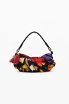 Desigual Medium Butterfly Print Bag In Multi