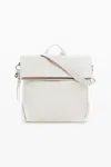 Desigual Medium Chrome Flap Backpack In White