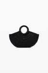Desigual Medium Circular Raffia Bag In Black