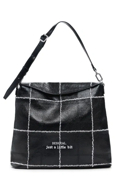 Desigual Medium Convertible Check Backpack In Black
