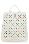 Desigual Medium Backpack With Perforations And Studs In Beige