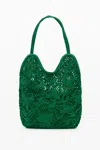 Desigual Medium Crochet Shoulder Bag In Green