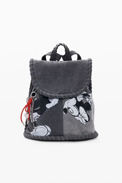 Desigual Medium Denim Backpack Mickey Mouse™ In Black