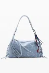 Desigual Medium Denim Bag In Blue
