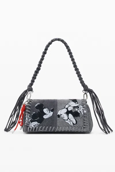 Desigual Medium Denim Bag Mickey Mouse™ In Gray