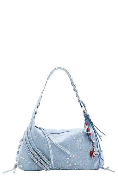 Desigual Medium Denim Shoulder Bag In Blue