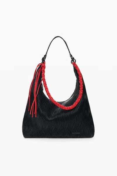 Desigual Medium Embossed Bag In Black