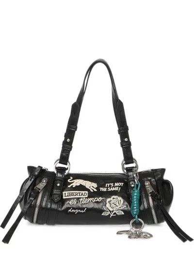 Desigual Mittelgrosser Tote Bag Mit Stickerei In Black
