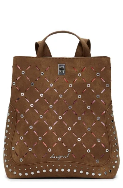 Desigual Medium Faux Leather Backpack In Brown