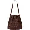 Desigual Medium Braided Drawstring Backpack In Brown