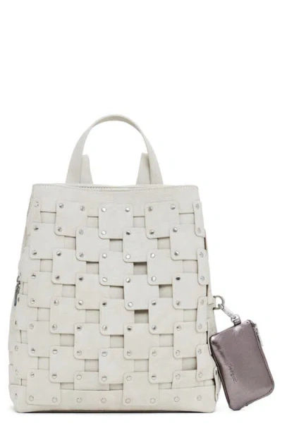 Desigual Medium Faux Leather Backpack In Gray