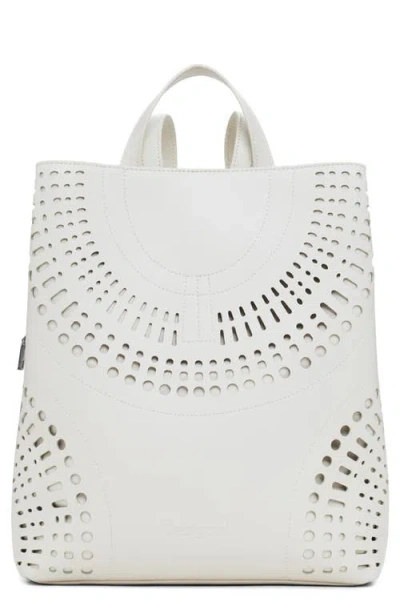 Desigual Medium Faux Leather Backpack In Sand