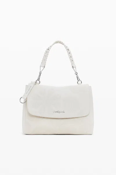 Desigual Medium Faux Leather Convertible Bag In White