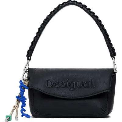 Desigual Medium Faux Leather Shoulder Bag In Black