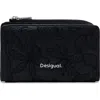 Desigual Medium Faux Leather Wallet In Black