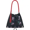 Desigual Medium Floral Backpack With Shoulder Strap In Black