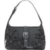 Desigual Medium Flower Appliqué Shoulder Bag In Gray