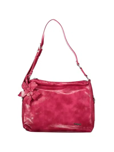 Desigual Medium Flower-detail Tote Bag In Pink