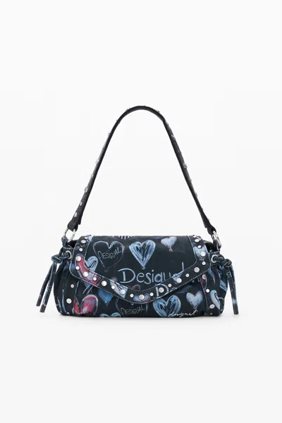 Desigual Medium Graffiti Bag In Blue